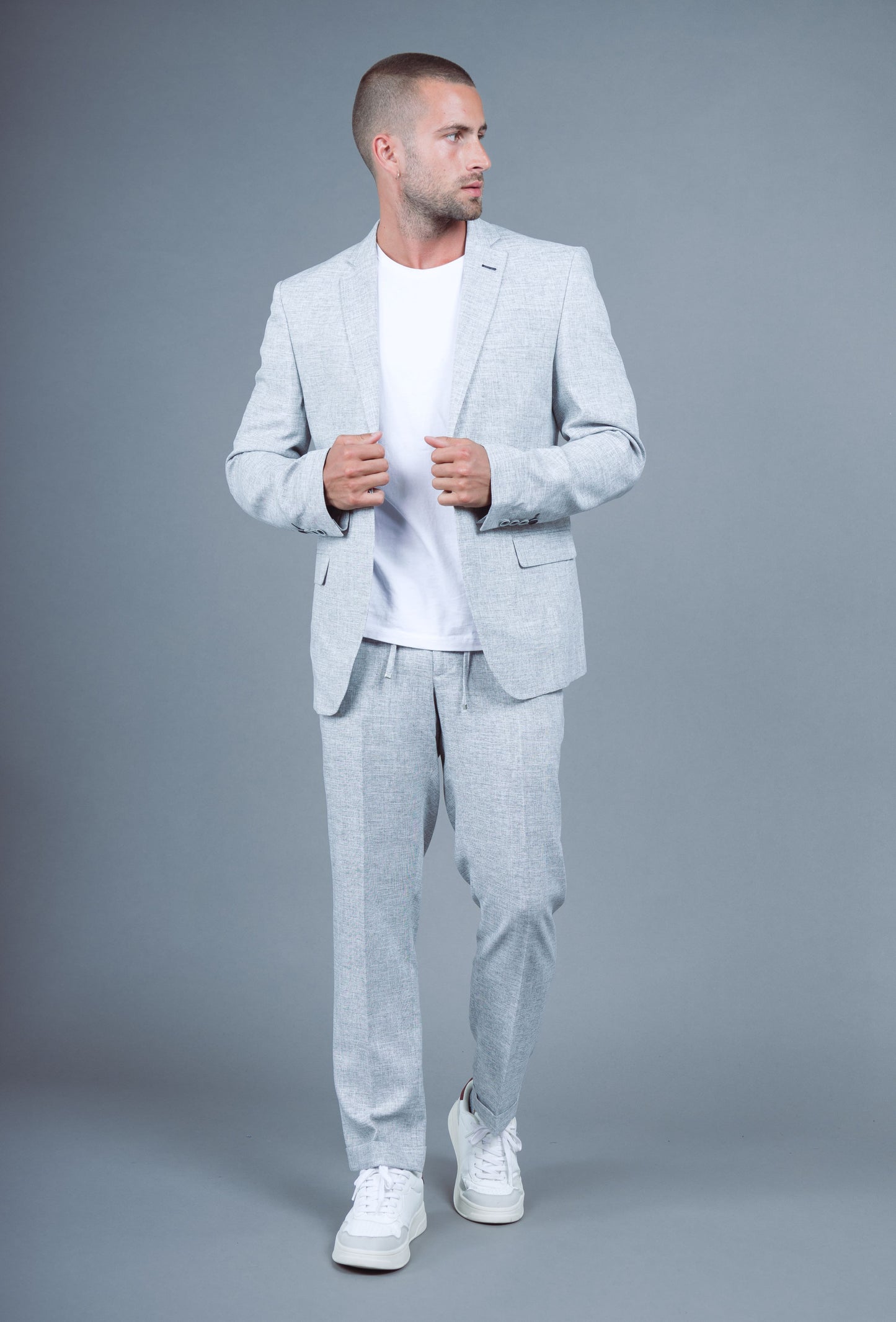 Costume Décontracté 2 Pièces Homme Gris