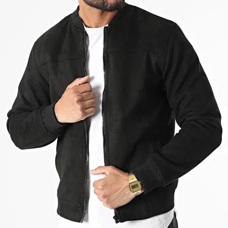 Veste suedine noir sale