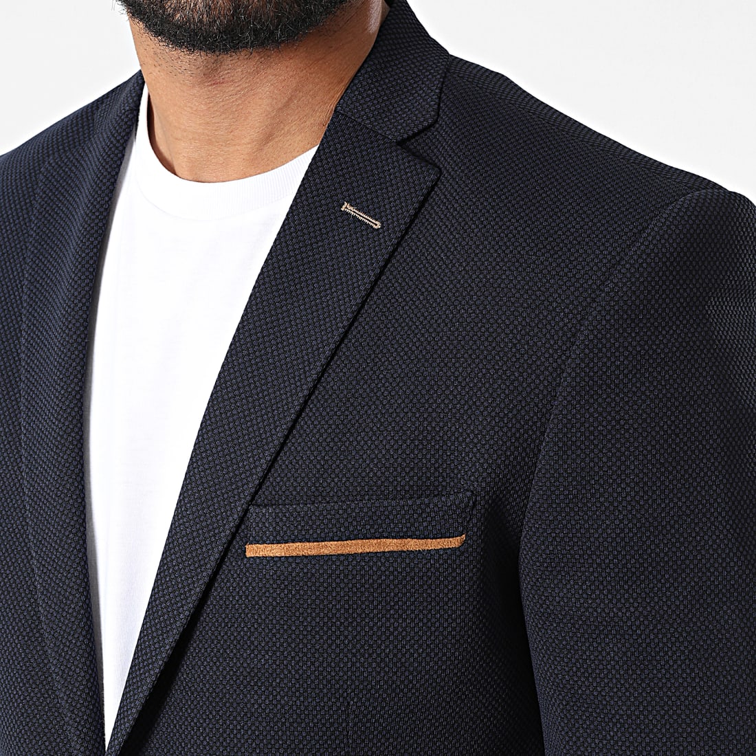Veste blazer pour homme avec coudière camel Mackten