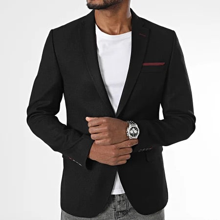 blazer homme noir slim Mackten