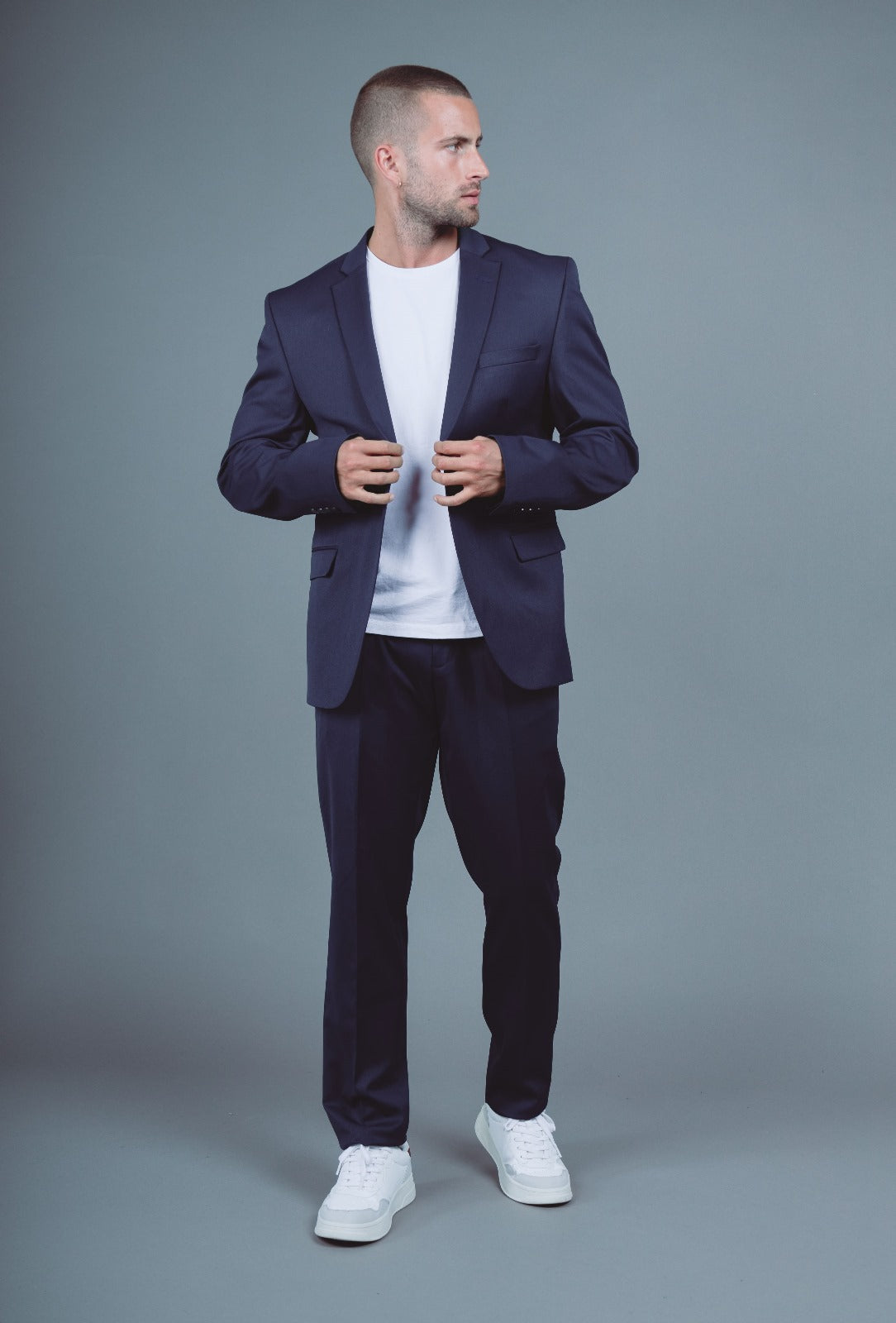 Costume homme pcs marine Élasthanne – Mackten