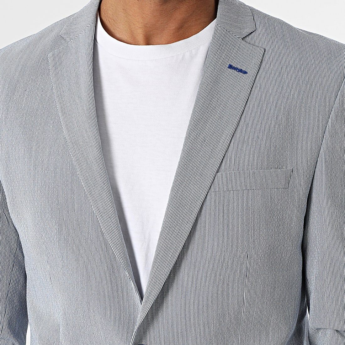 Blazer homme à fine rayure ciel
