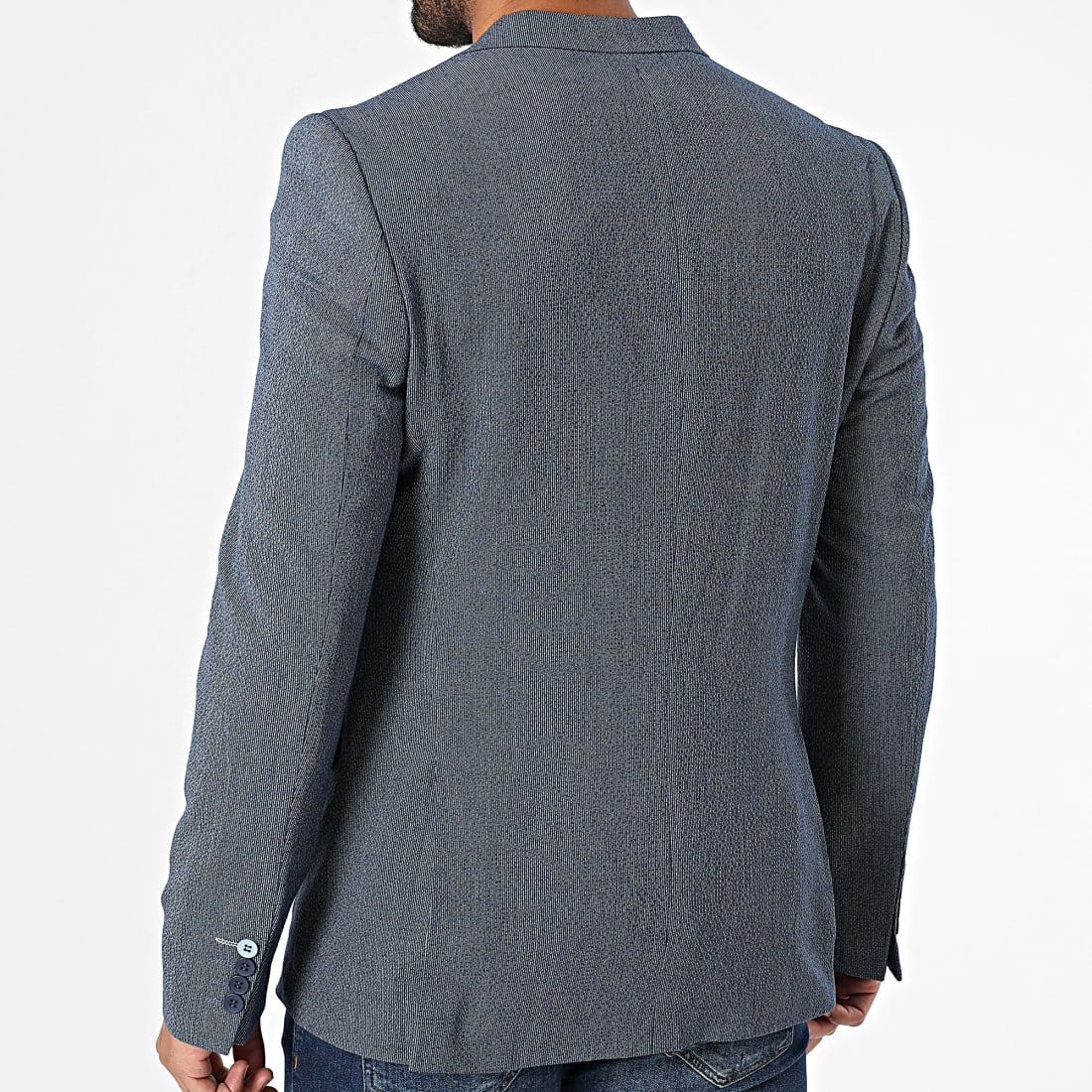 Blazer homme à fine rayures marine et ciel