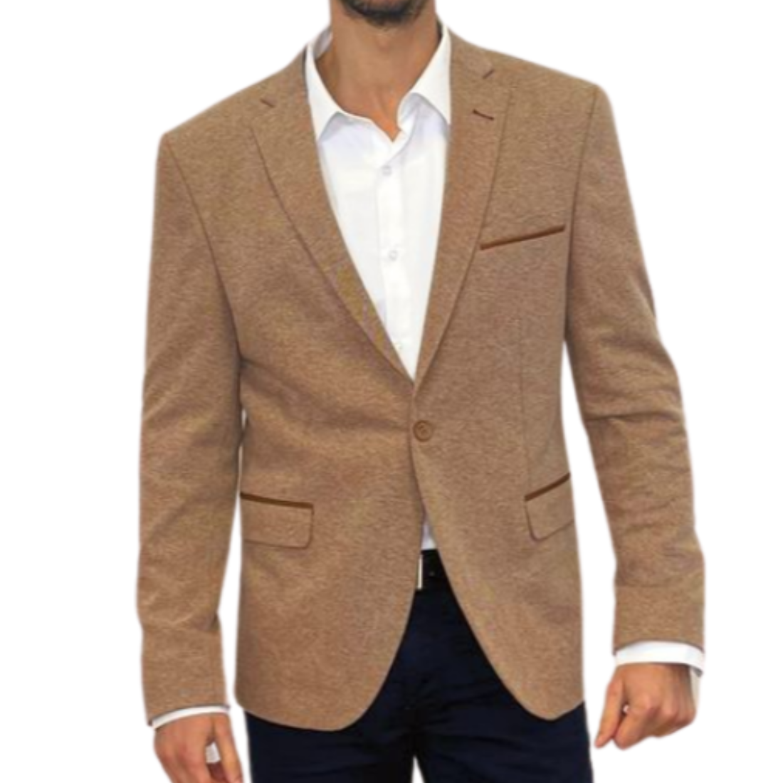 Blazer coton mélangé Camel à coudière Camel