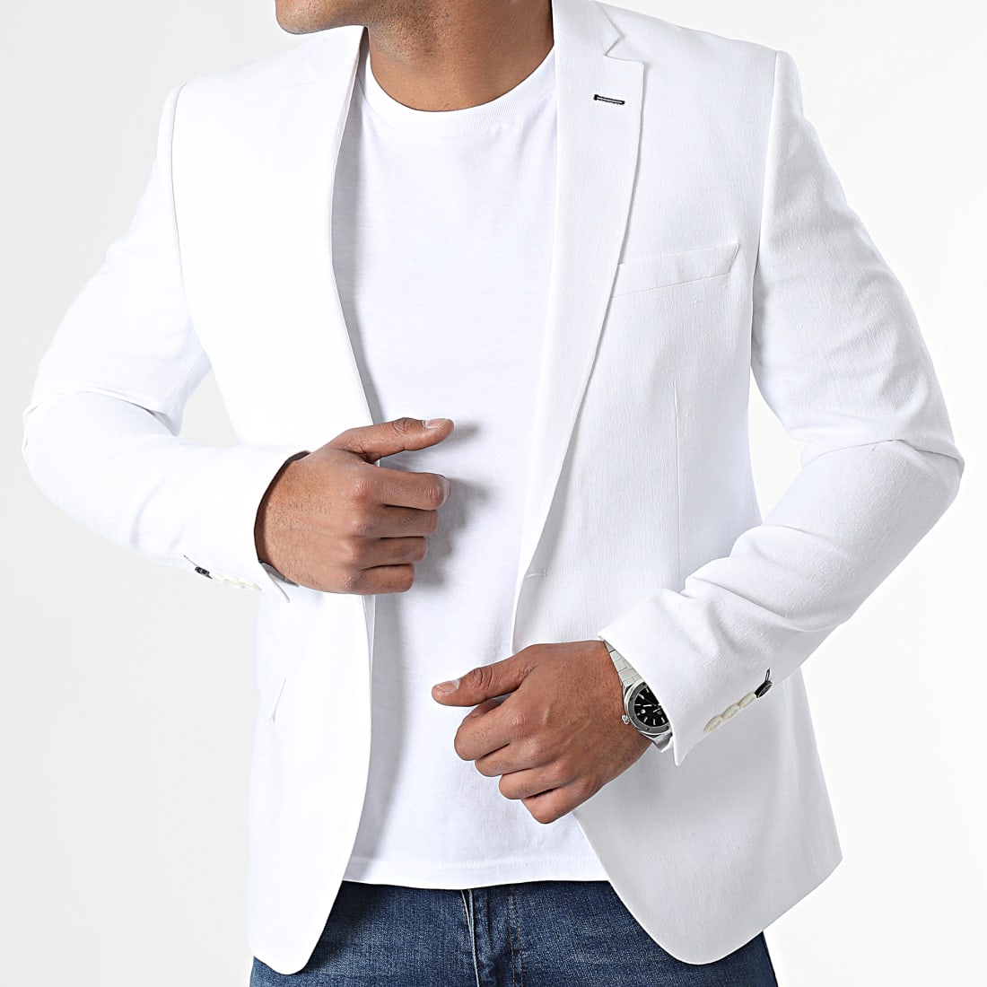 Blazer lin blanc Homme