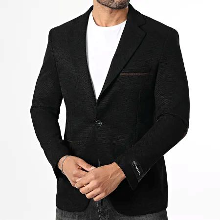 Blazer noir chic avec coudiere Mackten