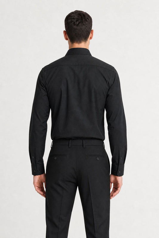 chemise coton homme noir Mackten