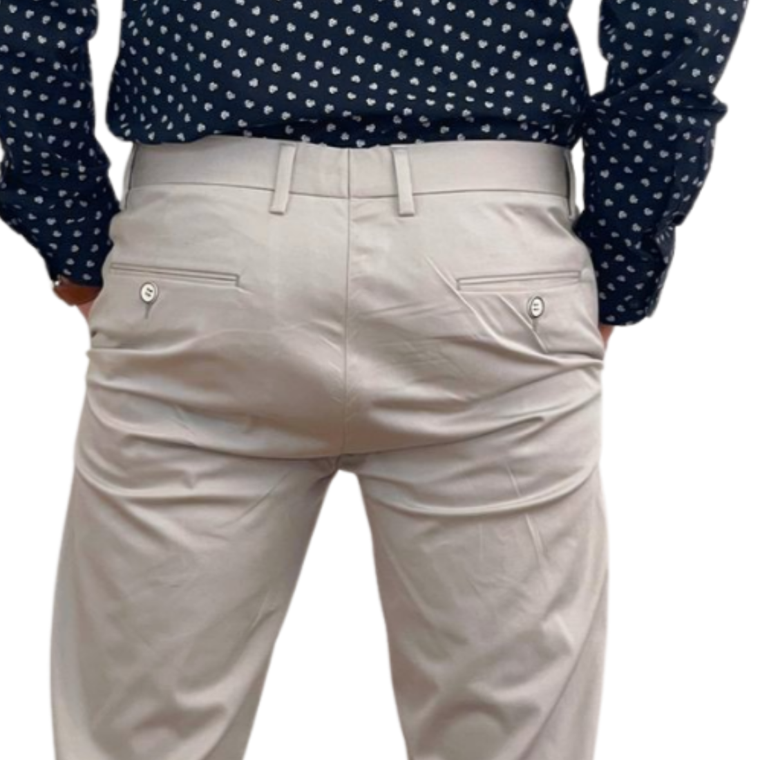 Pantalon Chino Slim Habillé Beige