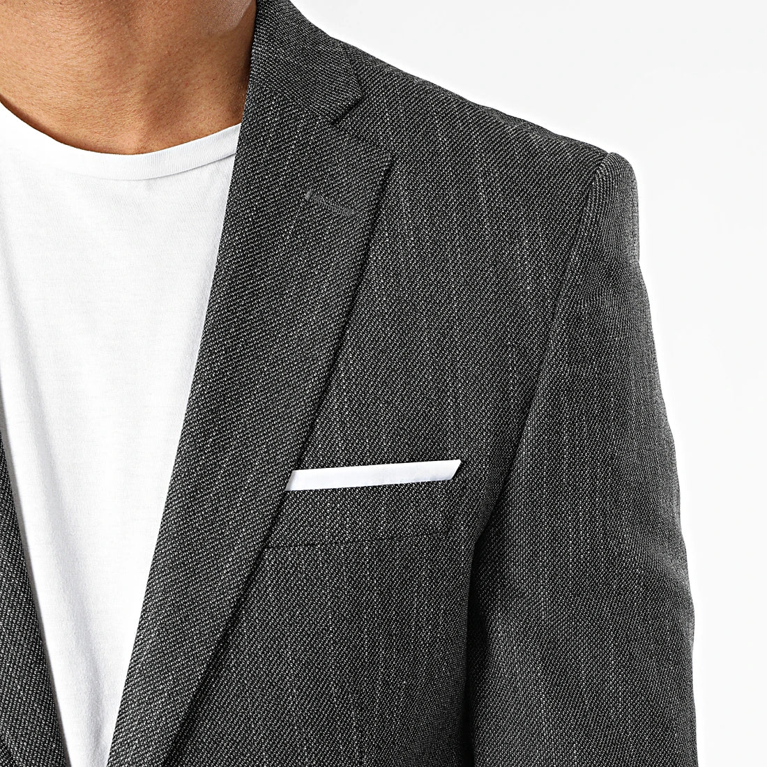 Blazer de hombre gris antracita texturizado