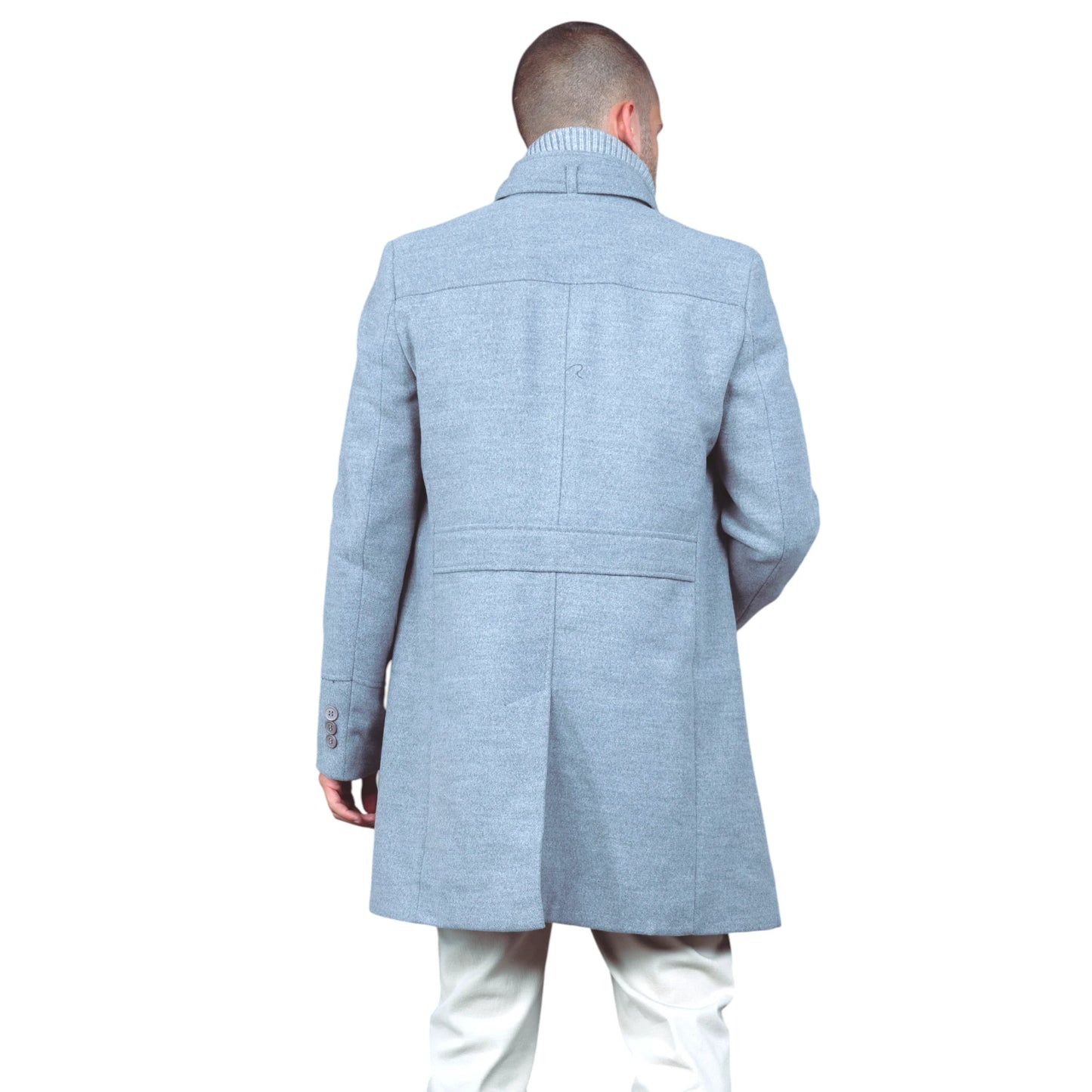 Manteaux homme gris col montant