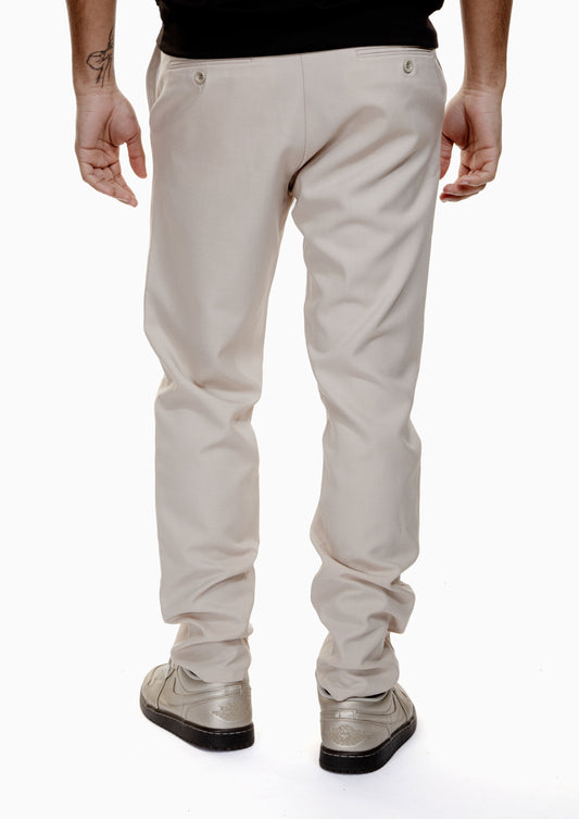 Pantalon homme fluide beige coupe ample