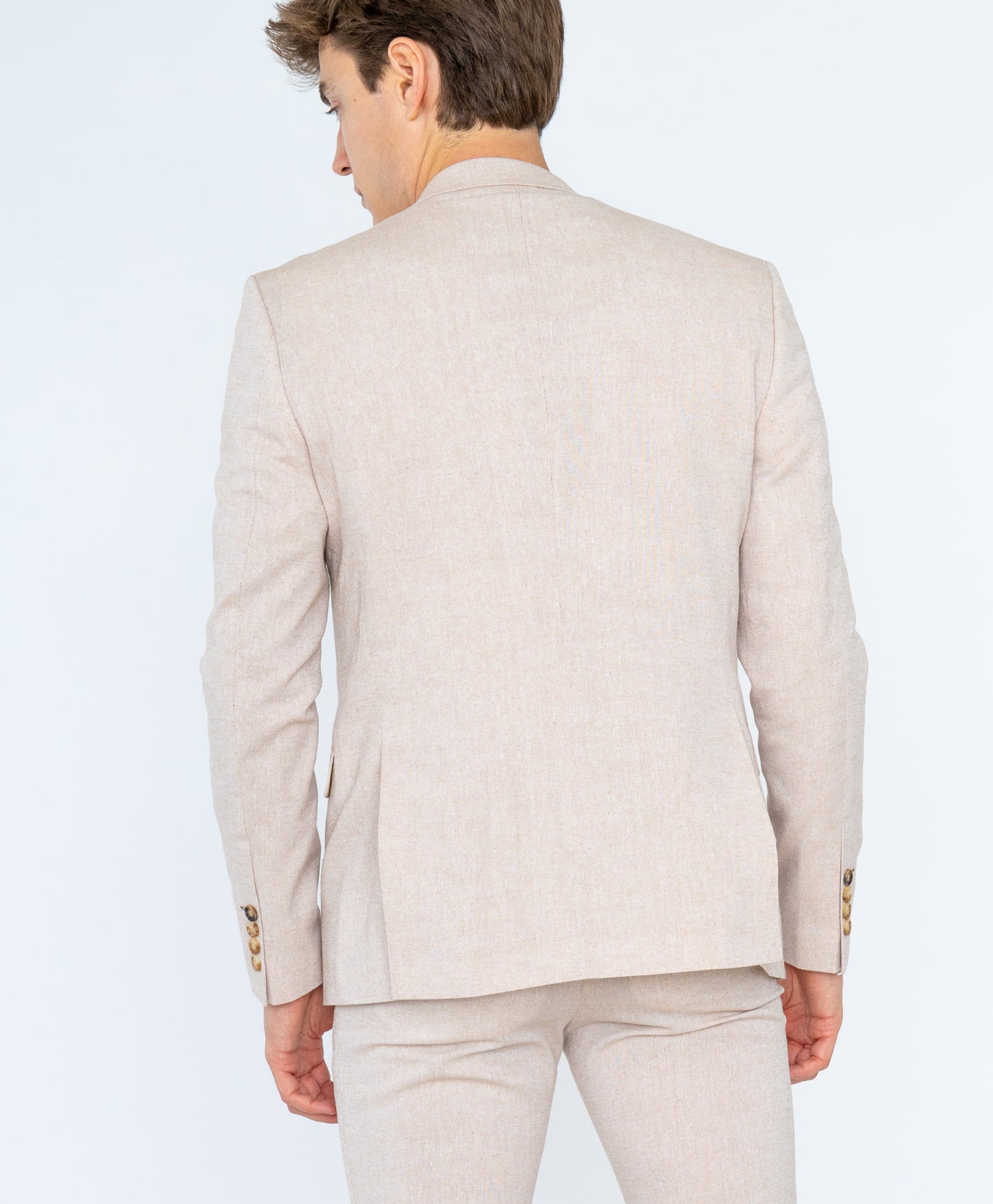 blazer homme chic en lin beige Mackten
