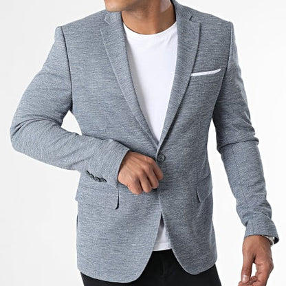 Blazer bleu texturé