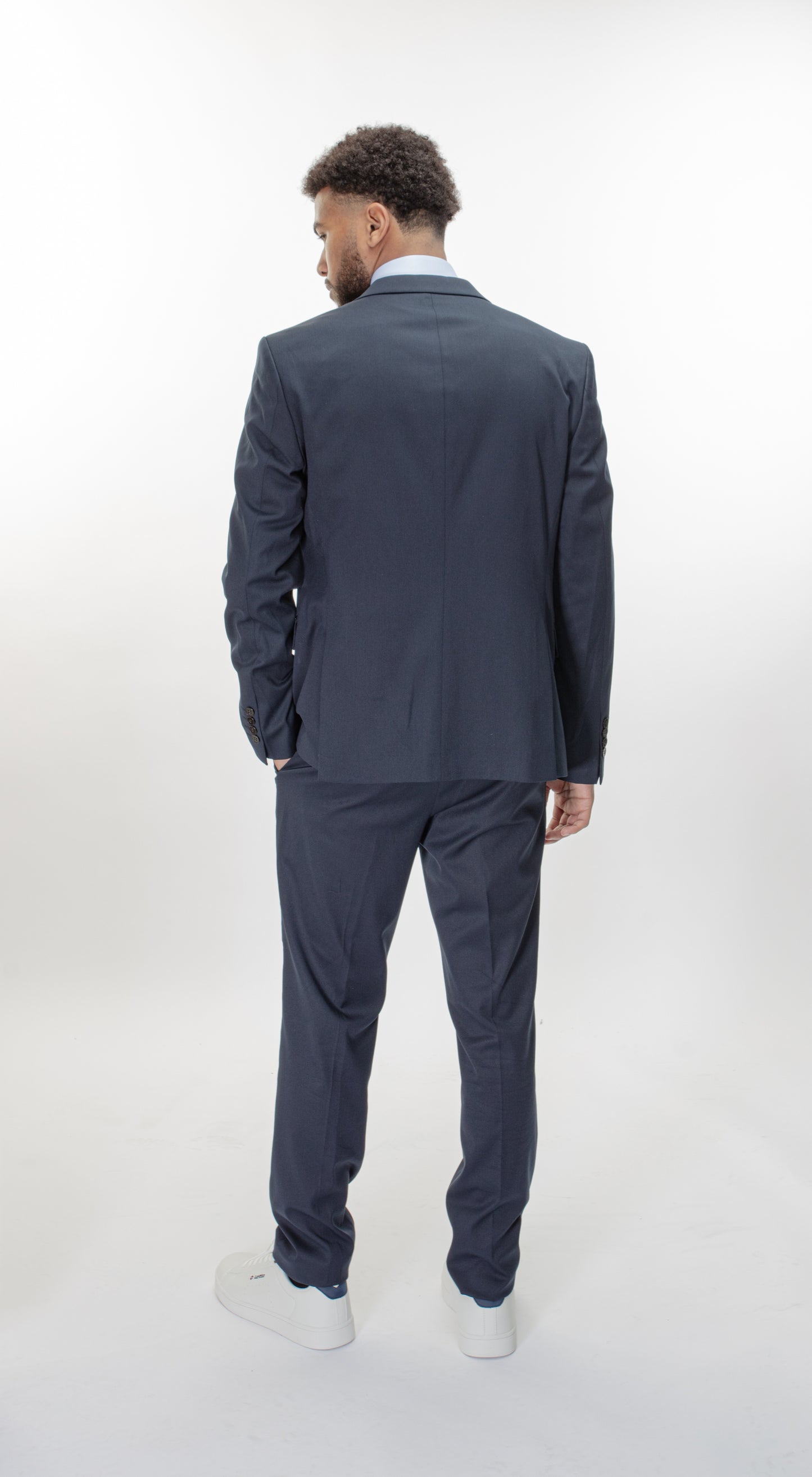 Costume homme 2 pcs marine Élasthanne