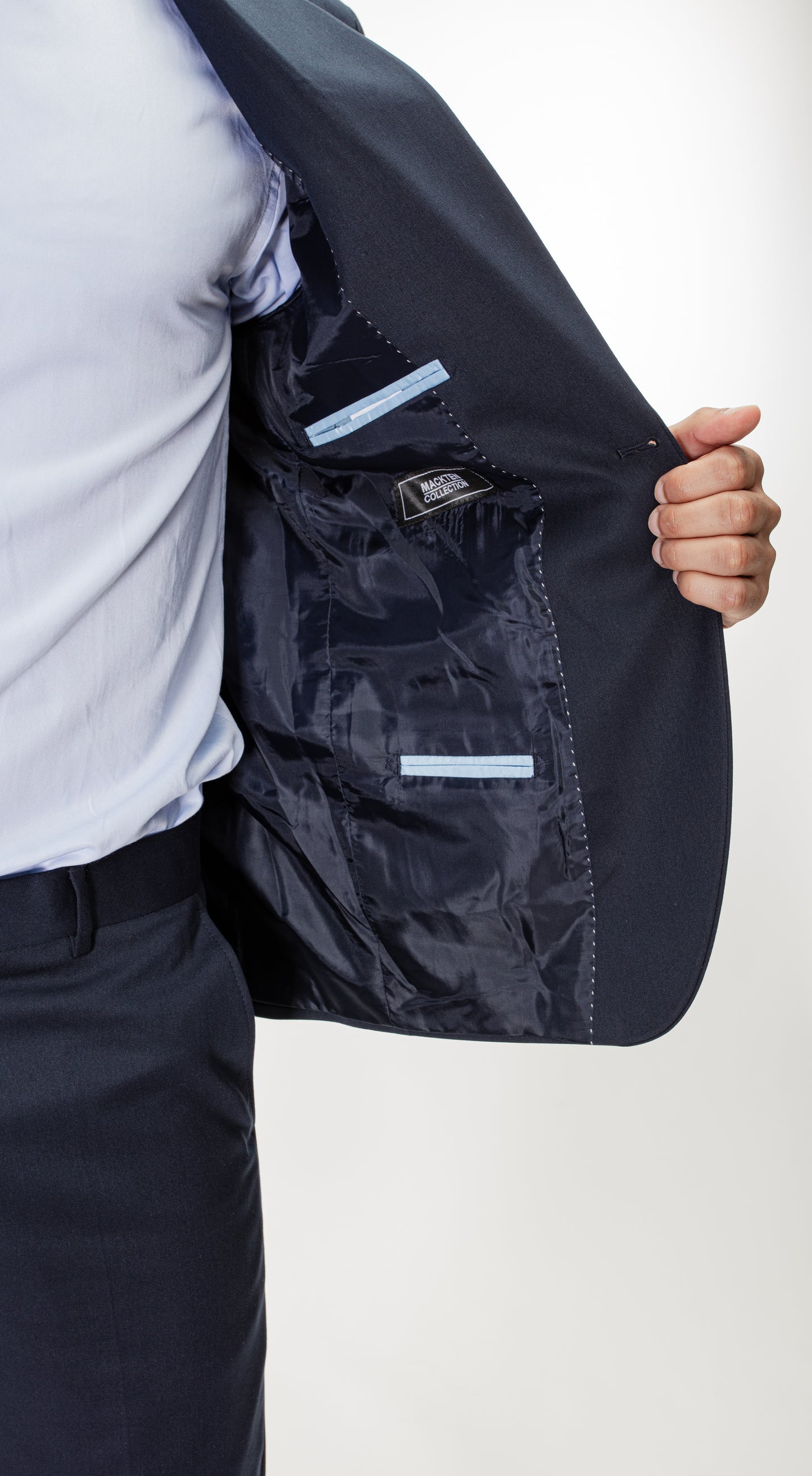 Costume homme 2 pcs marine Élasthanne