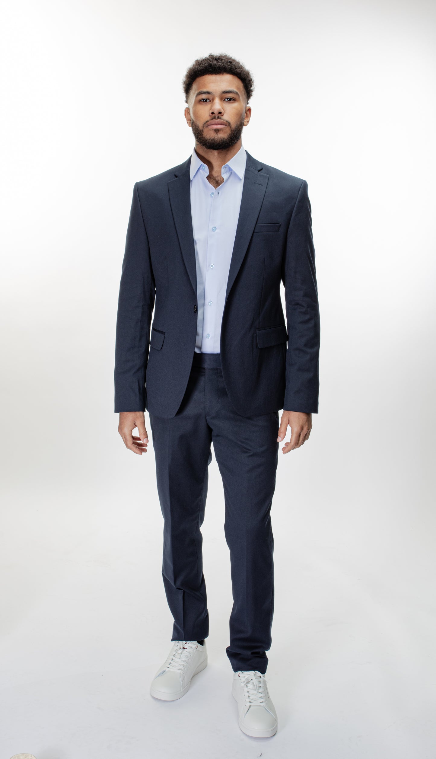 Costume homme 2 pcs marine Élasthanne