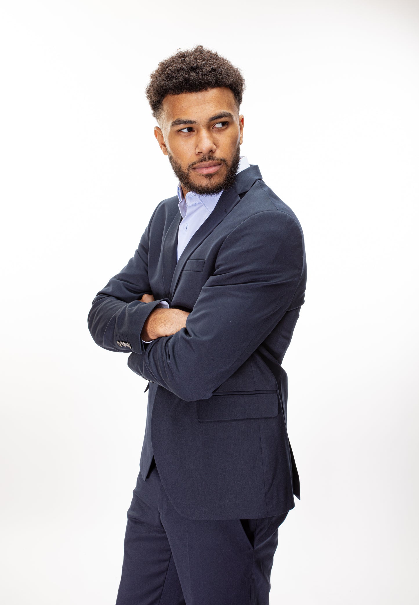 Costume homme 2 pcs marine Élasthanne