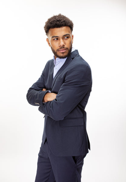 Costume homme 2 pcs marine Élasthanne