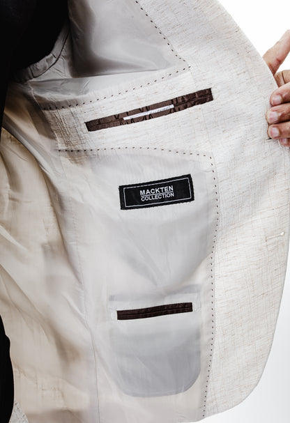 Costume homme 2 pieces beige en lin