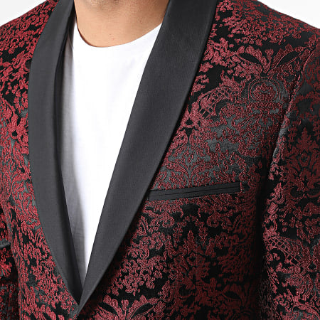 Blazer brodé bordeaux