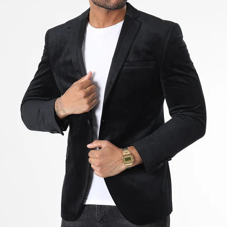 Blazer cérémonie velours noir Mackten