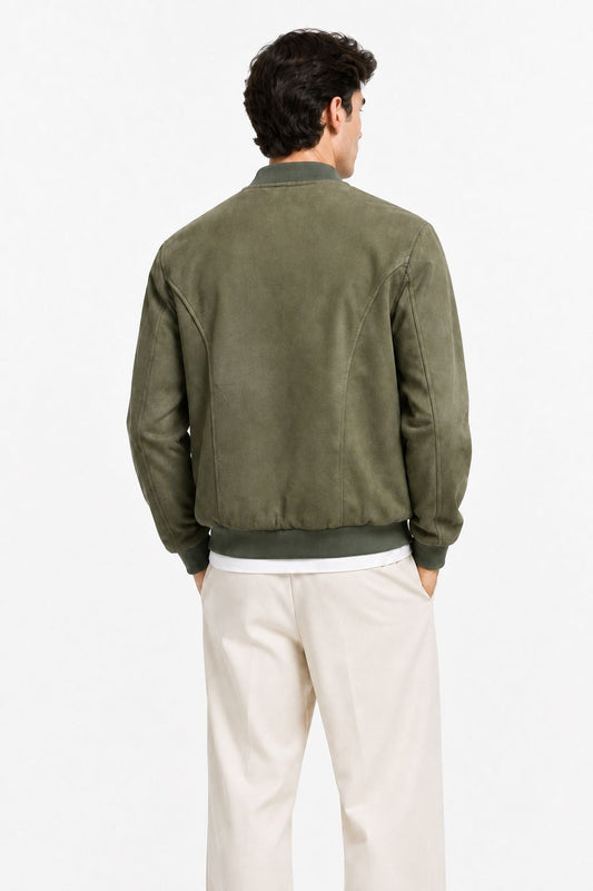 veste en suedine kaki pour homme Mackten