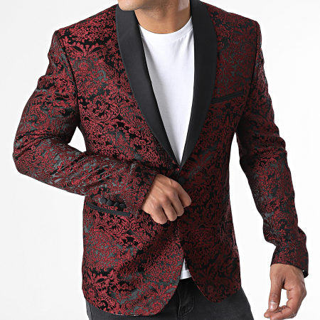 Blazer brodé bordeaux