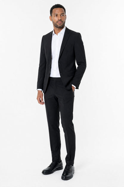 Costume homme noir bi-stretch 2 pièces – Coupe ajustée confort | Mackten