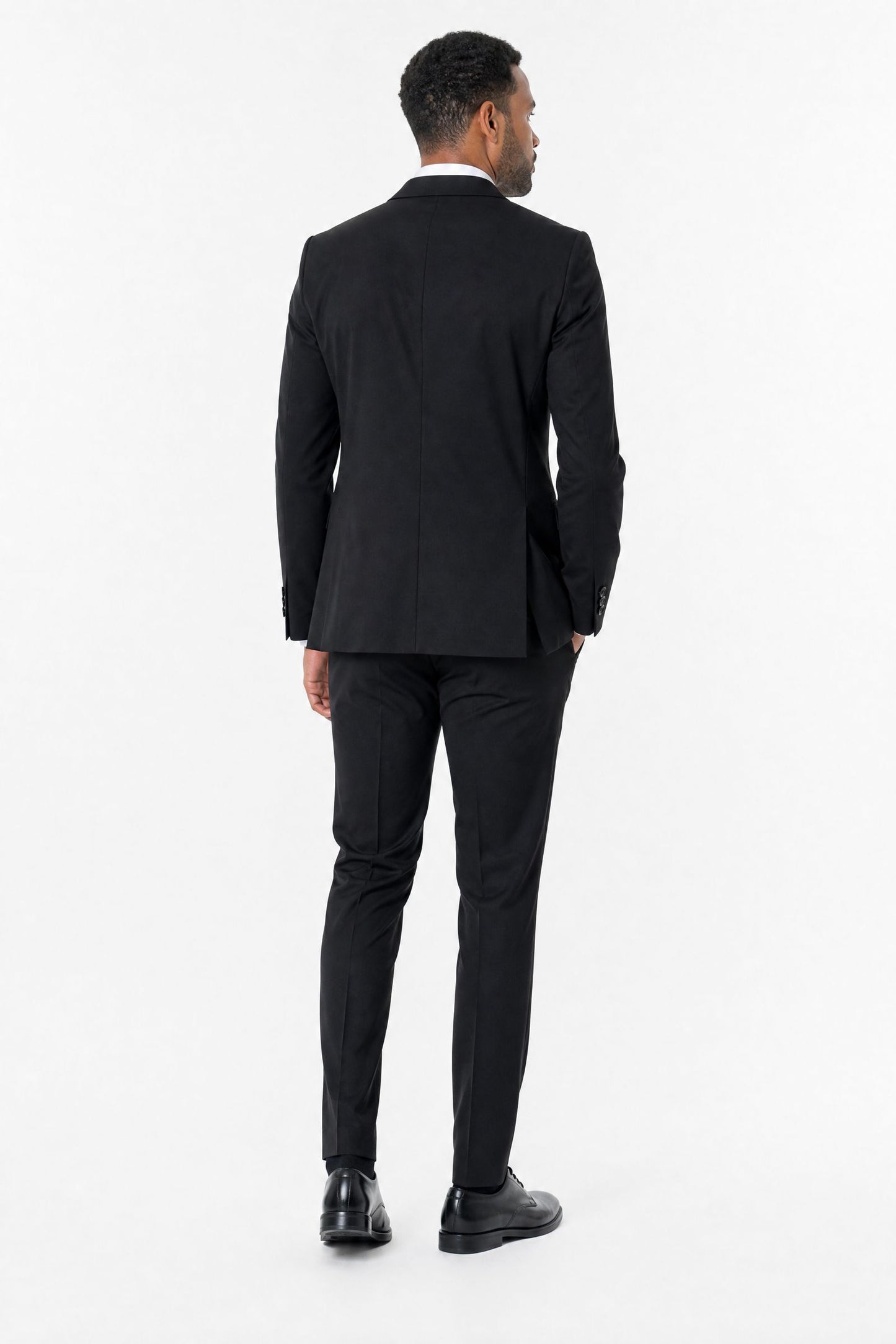Costume homme noir bi-stretch 2 pièces – Coupe ajustée confort | Mackten