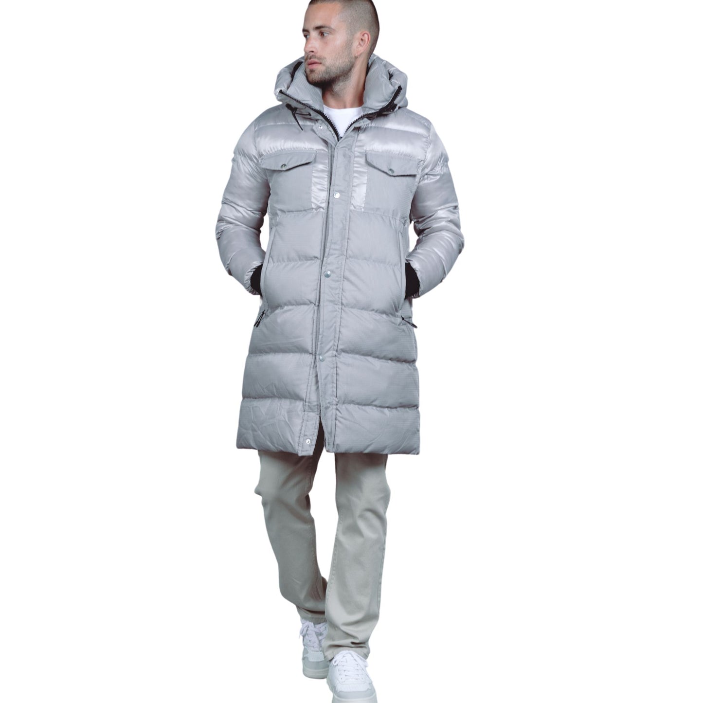 Doudoune Longue Homme Grise – Mackten