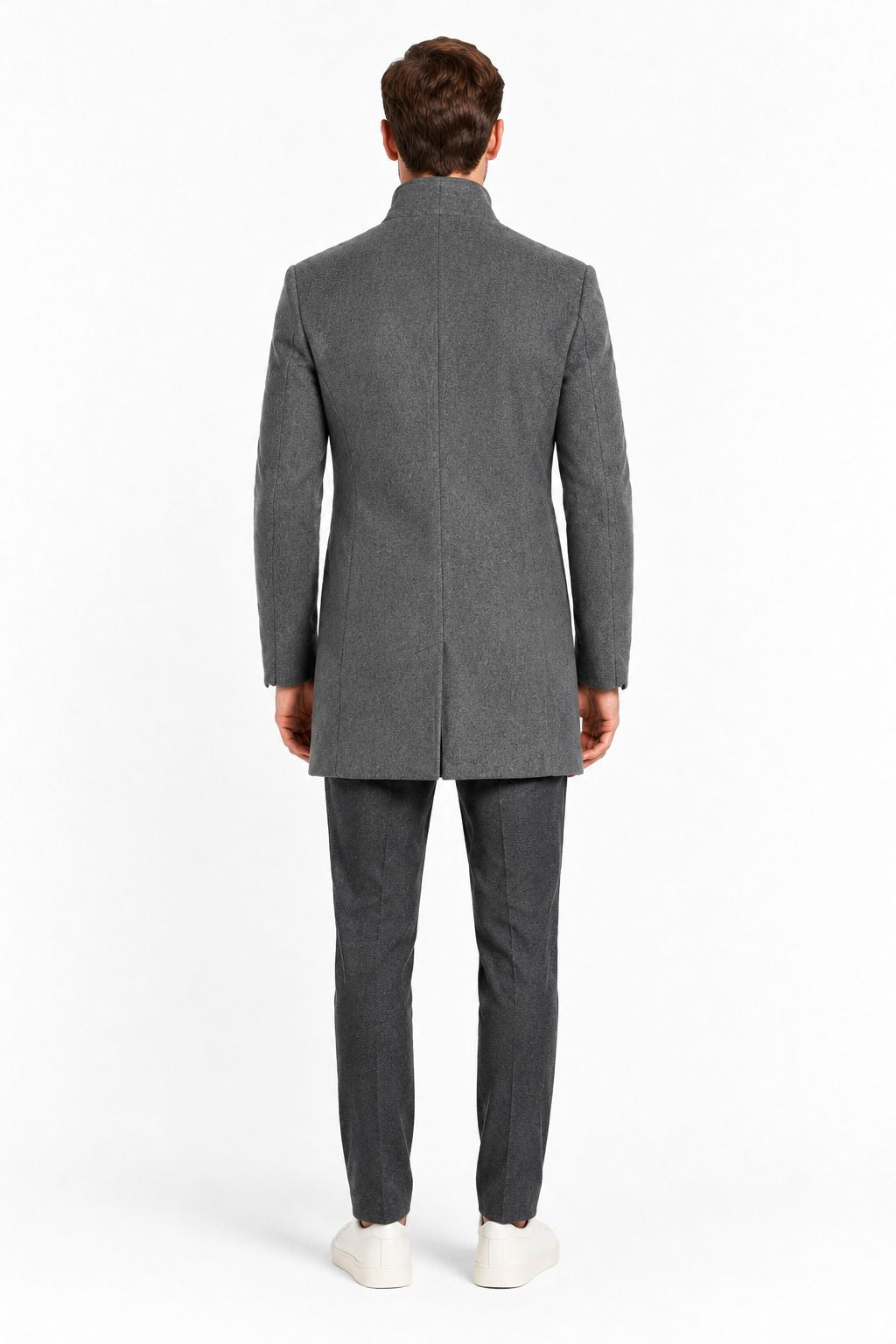 Manteau homme gris 1 fente Mackten