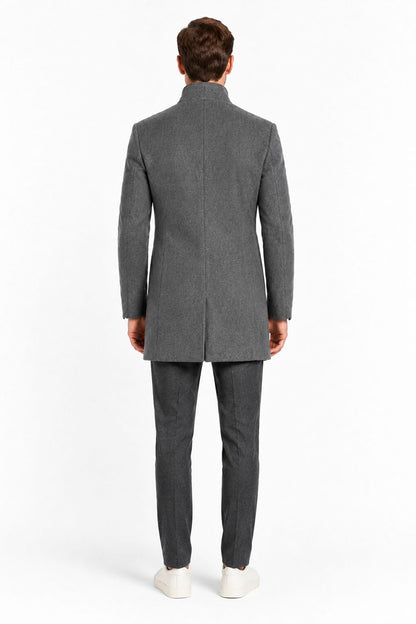 Manteau homme gris 1 fente Mackten