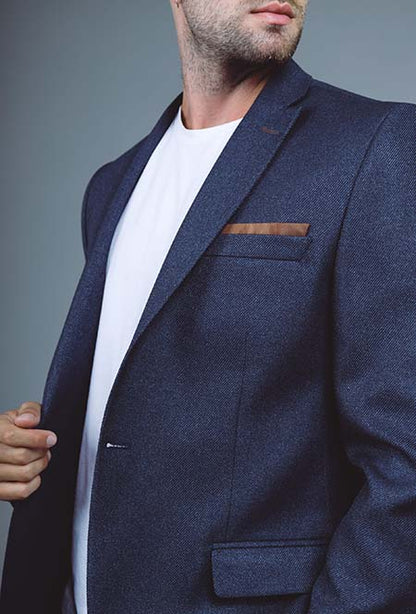 Veste de costume marine camel Mackten