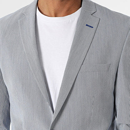 Blazer homme à fine rayure ciel