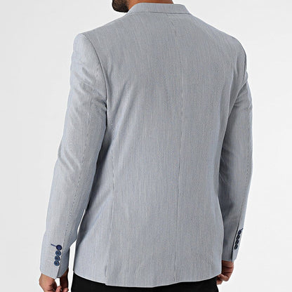 Blazer homme à fine rayure ciel