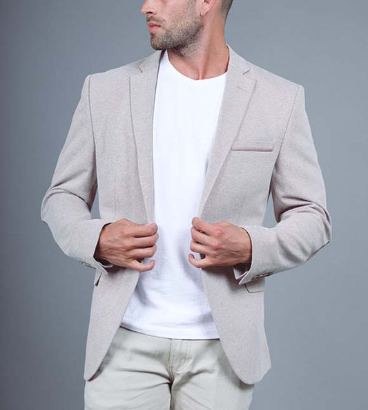 Blazer beige a coudiere ton sur ton Mackten