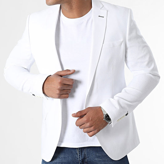 Blazer lin blanc Homme