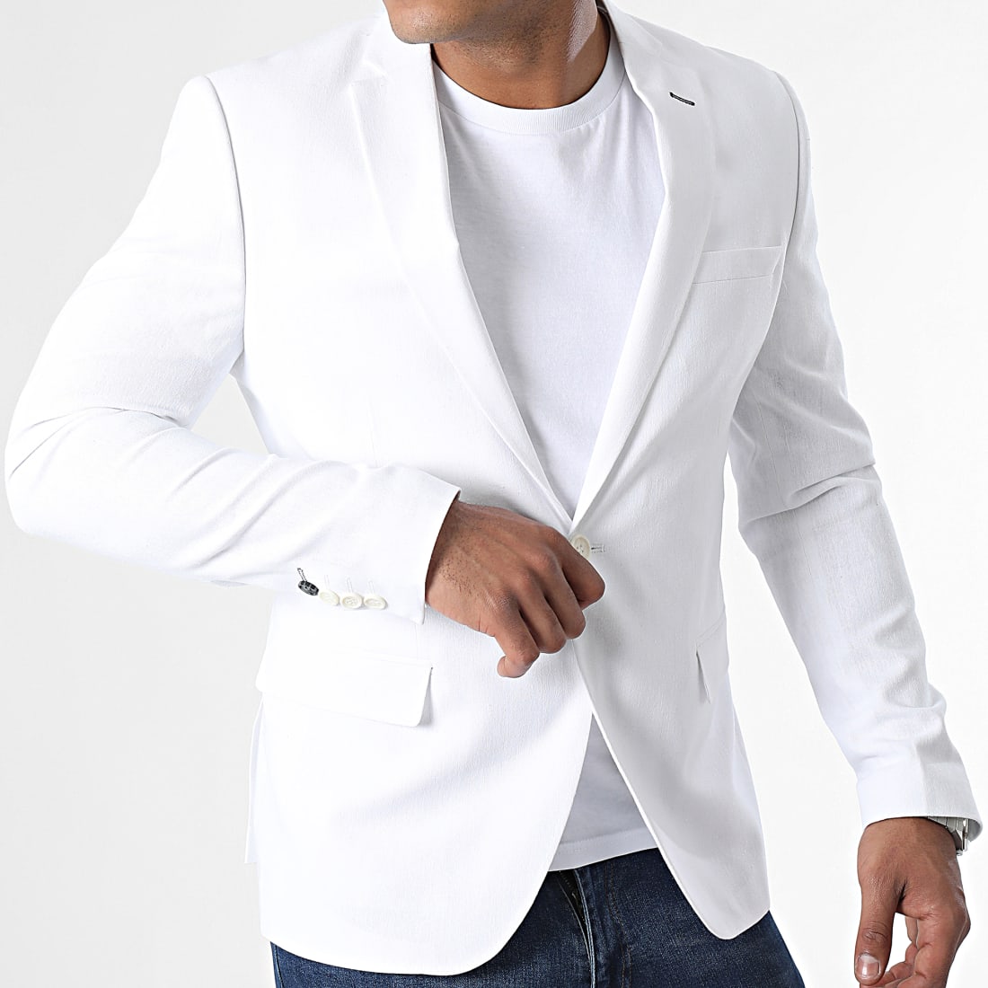 Blazer lin blanc Homme