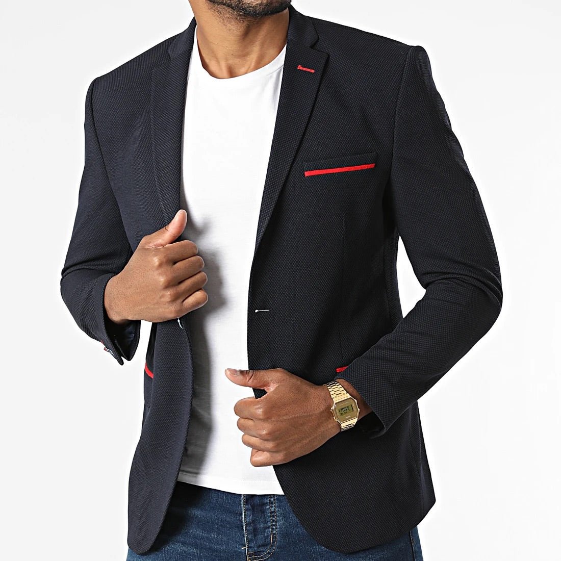 Blazer Marine avec coudière Rouge
