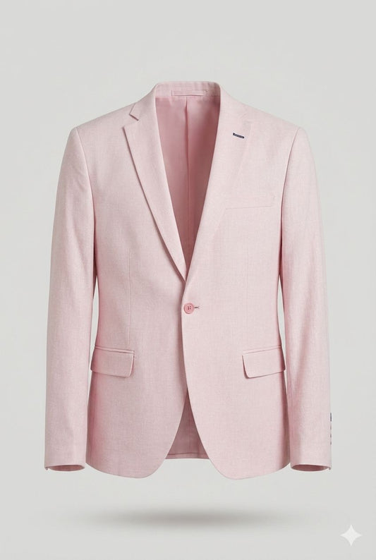 Blazer homme en lin rose