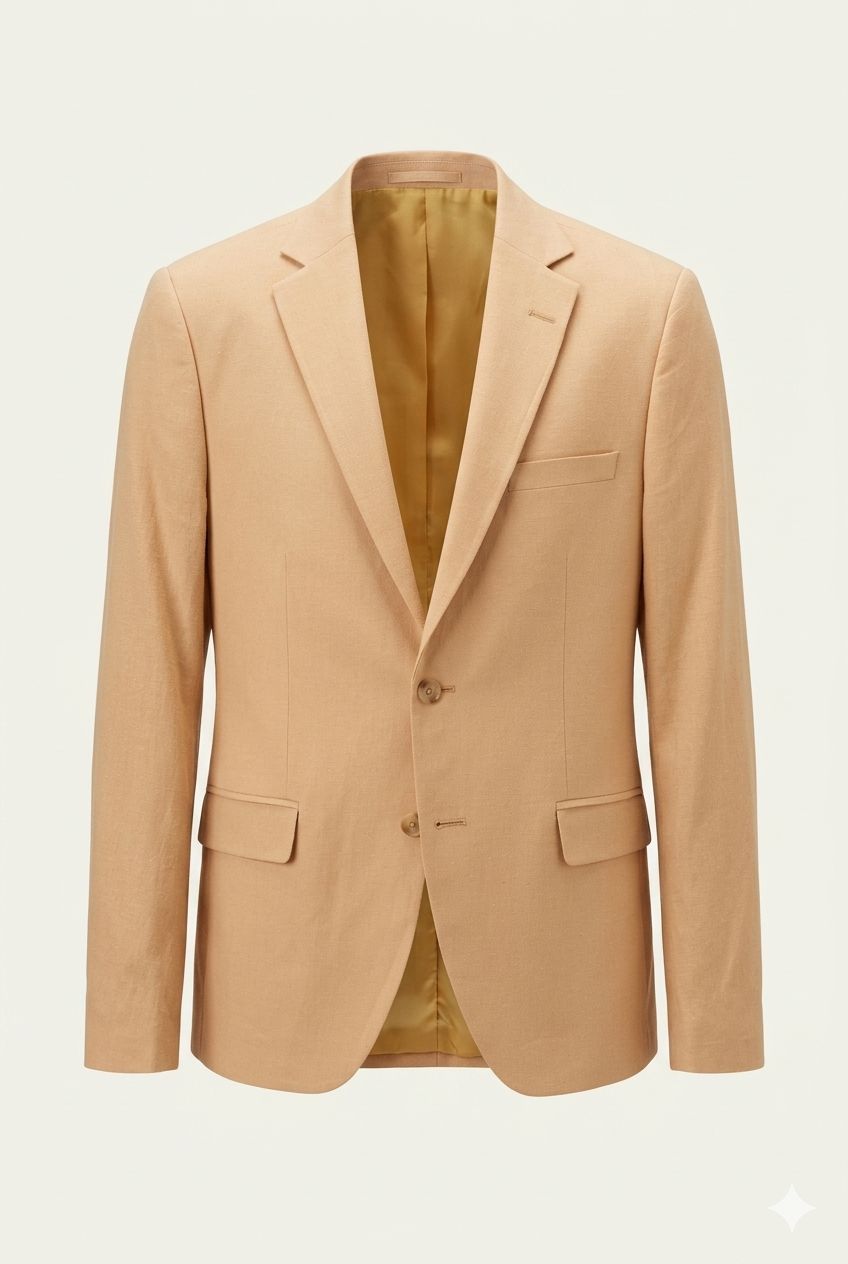 Blazer en lin camel clair