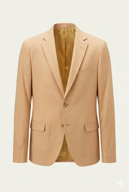 Blazer en lin camel clair