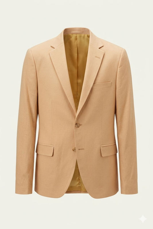 Blazer en lin camel clair