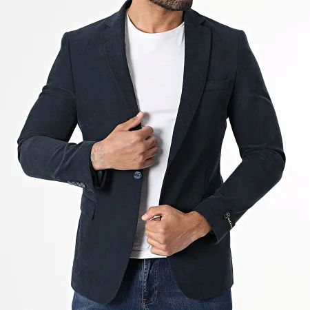 Blazer homme effet velours marine