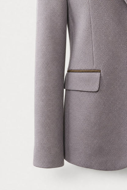 Blazer beige tissu texturé chenille Mackten