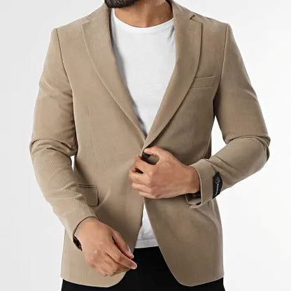 Blazer homme effet velours beige