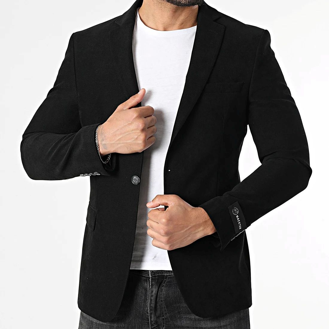 Blazer homme effet velours noir