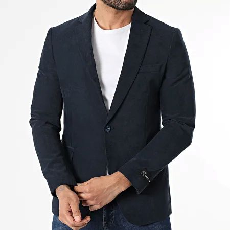 Blazer homme effet velours marine