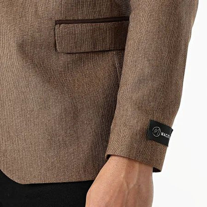 Blazer homme camel à coudières marron