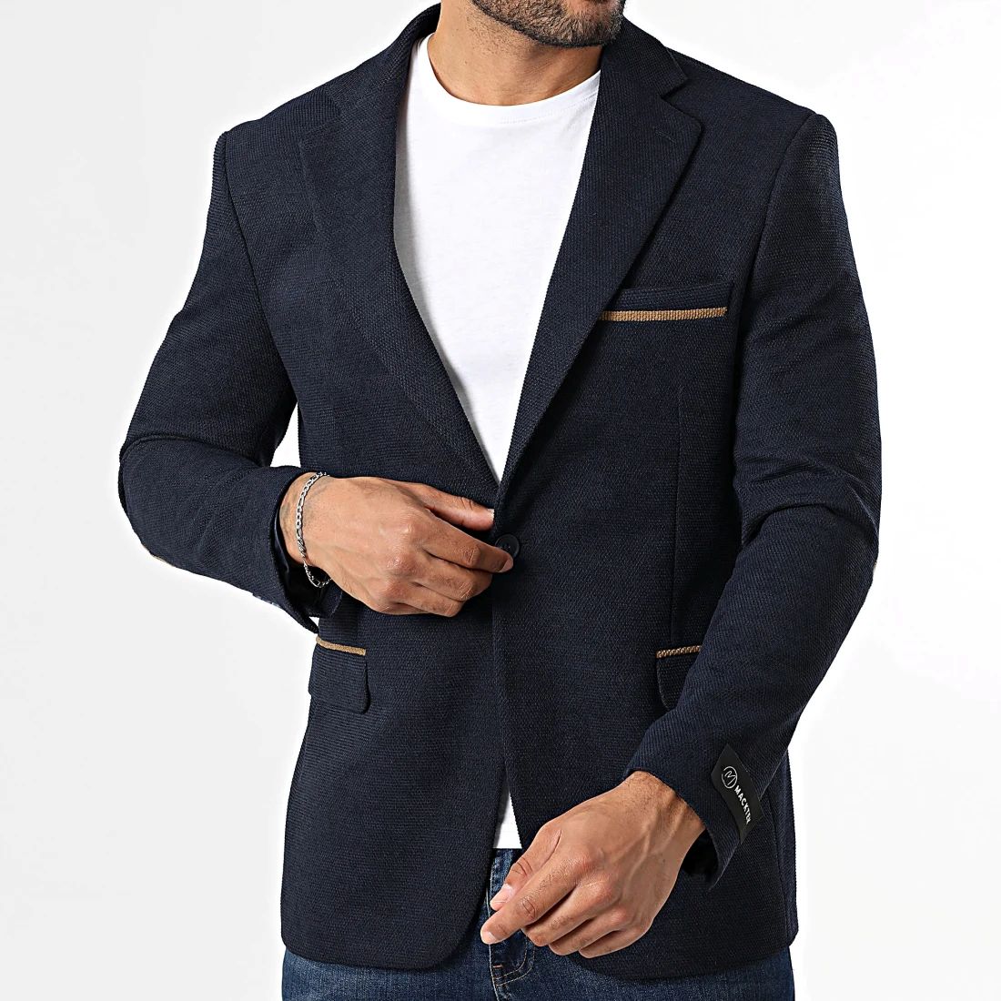 Blazer homme marine contraste